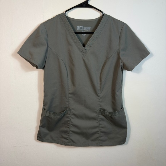 Greys Anatomy by Barco Green V Neck Scrub Top Medical Uniform Style 71139 - Picture 1 of 4